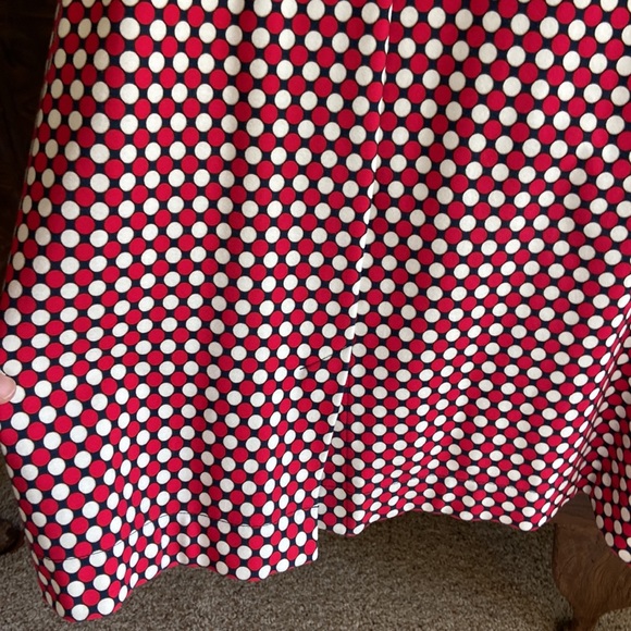 Lands End polka dot red/navy sleeveless dress—size 10 - Picture 5 of 7